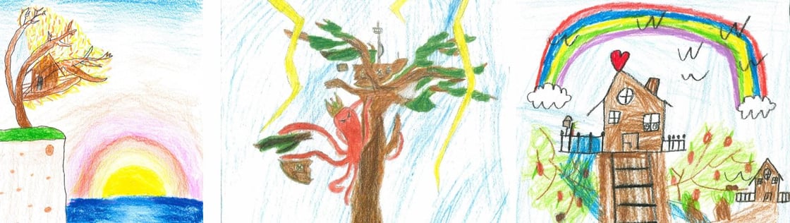 Fantastische Baumhäuser von Kindern